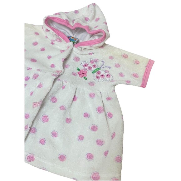 VTG Y2K Butterfly Terry Cloth Girls Swimsuit Baby Buns Beach Cover Up 12 Mo - Picture 1 of 10
